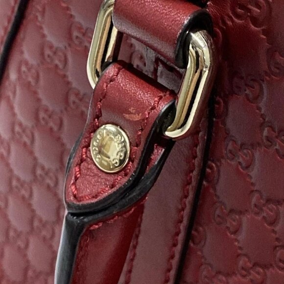 Auth GUCCI Micro Guccissima 449654 Red Leather - Handbag - Picture 12 of 16